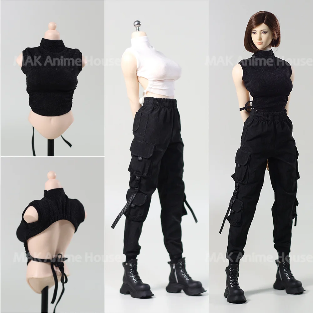 HAILI TOYS HF013 1/6, camiseta funcional ajustada con espalda descubierta, pantalones de trabajo, ropa, modelo apto para cuerpo de figura de acción de soldado de 12 pulgadas
