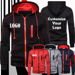 Özelleştirilmiş yeni erkek Casual Corporation Hoodie Zip Up hırka pamuk kapüşonlu Sweatshirt ceket S-4XL