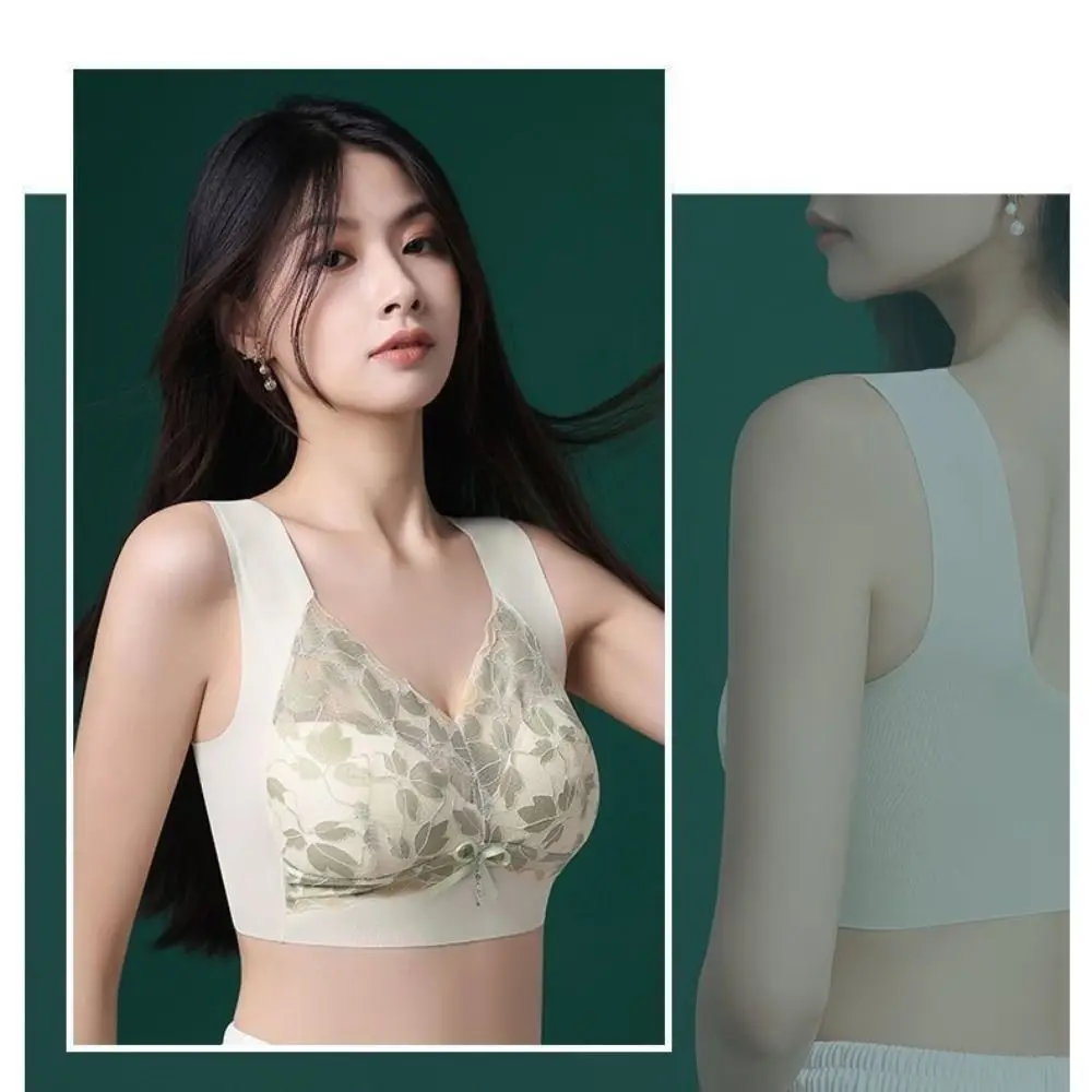 مثير سلس رفع حمالات الصدر مريحة الدانتيل اللاسلكية المضادة للترهل الملابس الداخلية تنفس حجم كبير الملابس الداخلية النساء