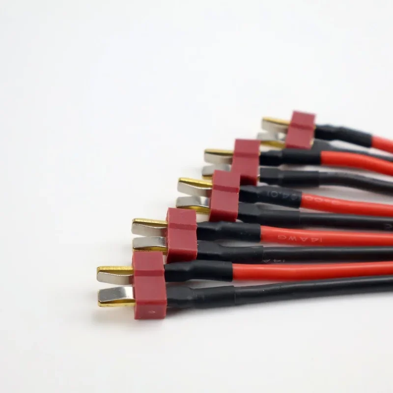 3/5/10 คู่ ปลั๊กแบบ T 10 ซม. 14AWG สายซิลิโคนตัวผู้/ตัวเมีย สำหรับรีโมทคอนโทรล โมเดลควอดคอปเตอร์ แบตเตอรี่ลิเธียม