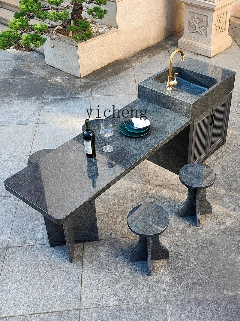 Outdoor Kitchen Island Villa Garden Wash Basin Outdoor Dining Table Pool Integrated Inter-Platform Basin