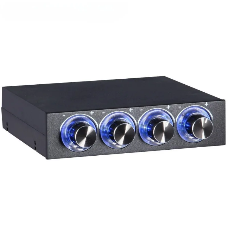 4-channel Cooling Fan Speed Controller with LED, Can Control Up To 4 Sets of PC Computer Fans, GDT Controller and CPU HDD VGA.