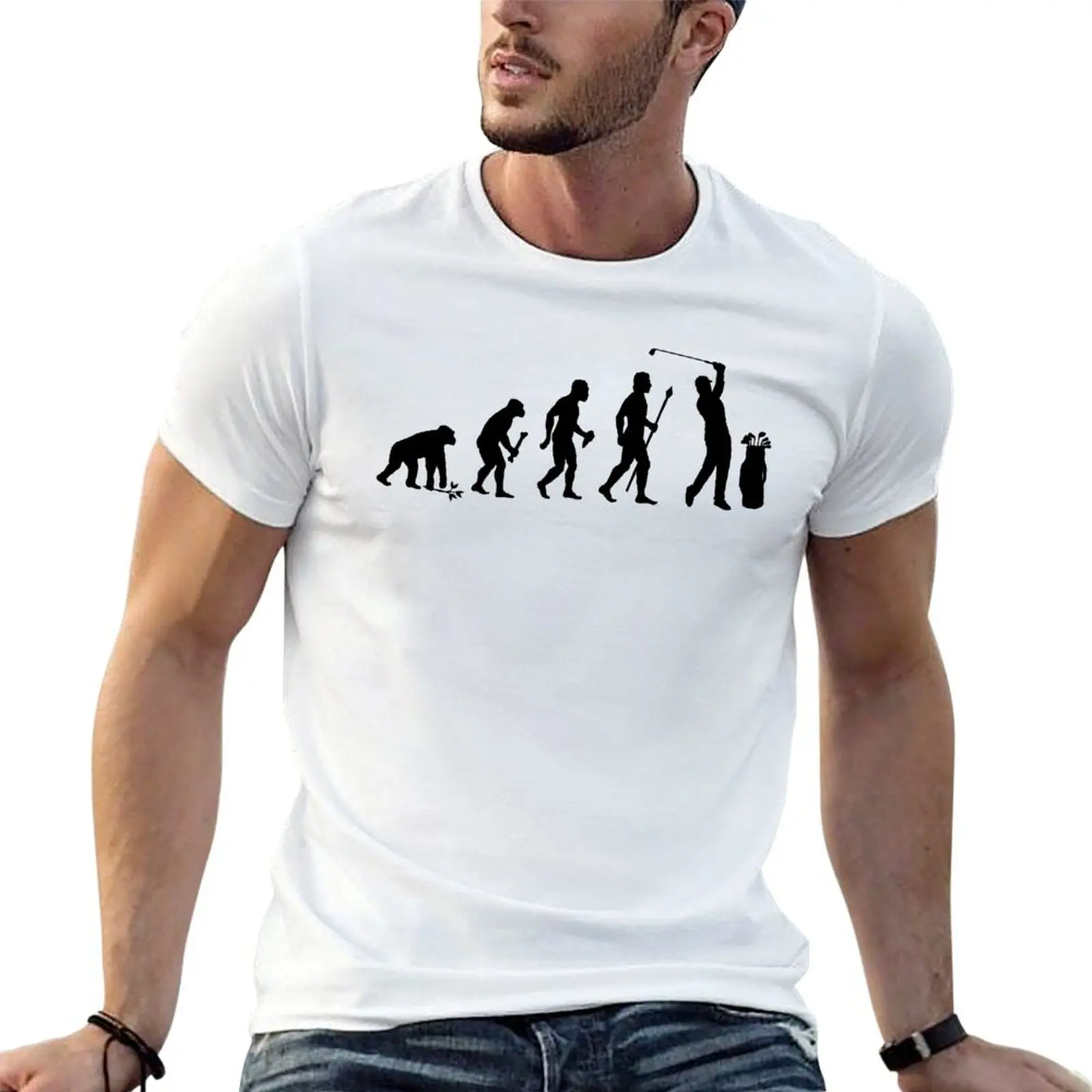 Evolution Of Man and Golf T-Shirt anime t shirts oversize man graphic t shirt graphic t shirts for man T-shirt