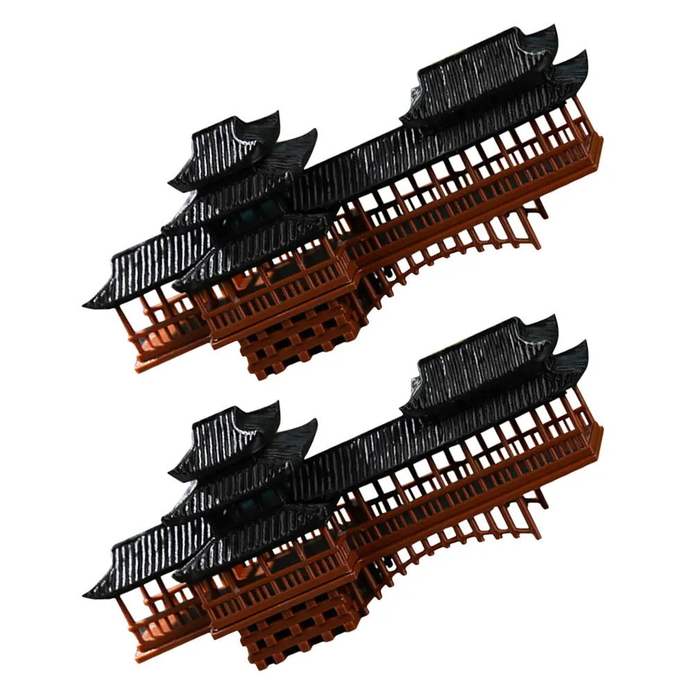 

2 Pcs Rockery Landscaping Ornaments Bonsai Landscape Bridge Decorations Plastic Japanese Miniatures