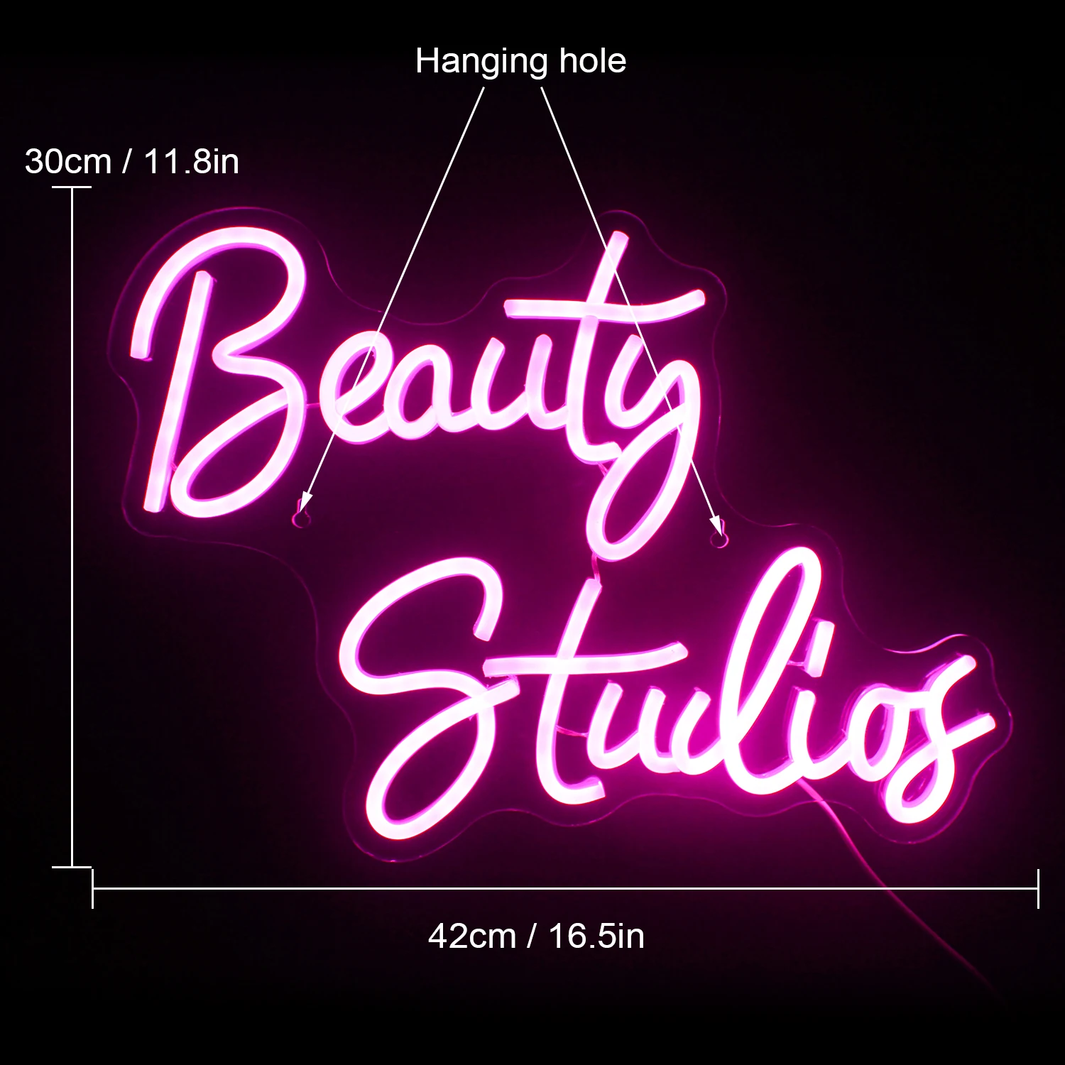 Wanxing Beauty Studio Neon Light LED Sign Pink Lamp For Office Home Bedroom Acrylic Luminiso Sign Personalized Wall Decoration