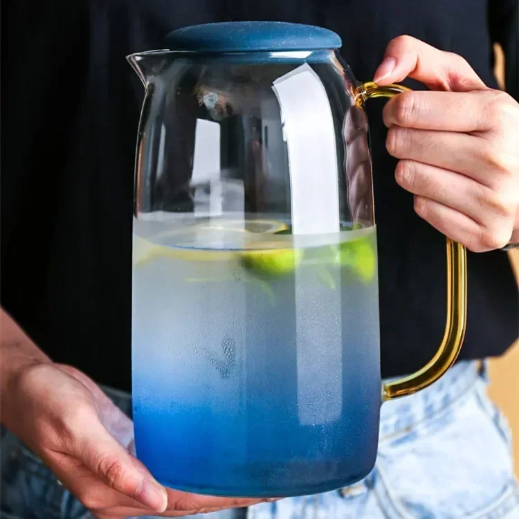 Glass cold water pot domestic high temperature resistant large capacity teacup heat-resistant explosion-proof teapot juice pot