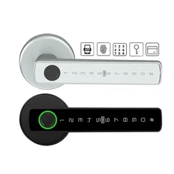 Tuya-Serrure de porte intelligente en alliage, Bluetooth, mot de passe, empreinte digitale, carte IC, clé RFID, continent moins, levier de porte, poignée