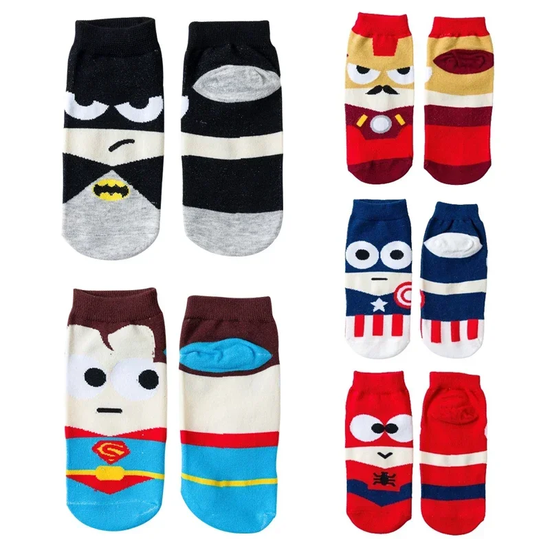 Batman Cartoon Women Boat Socks Fashion Low Tube Invisible Socks Novelty Sokken Non-slip Breathable Anime Unisex Men Short Socks