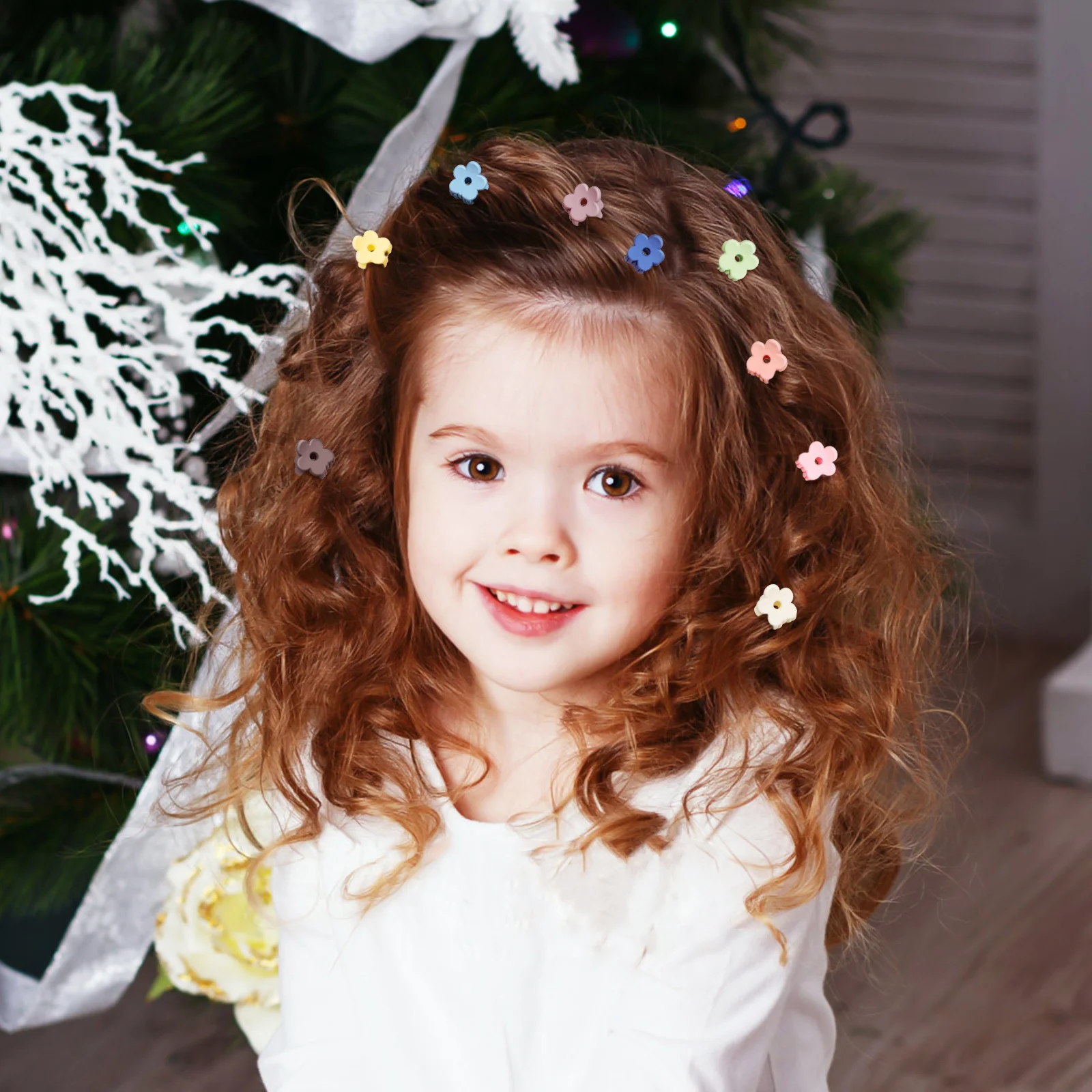 

40 pcs Mini Flower Claw Small Flower For Women Decorative Styling Accessories Tiny Claw Clips Baby Hair Clips Hair Jaw Clamps