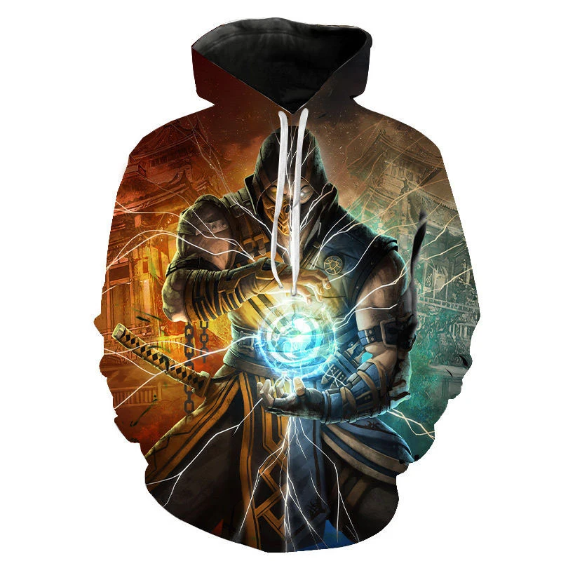 Game Mortal Kombat 3D Print Hoodies Men Women Hip Hop Streetwear Hooded Sweatshirts Oversized Pullovers Kid Tops Unisex Clothing