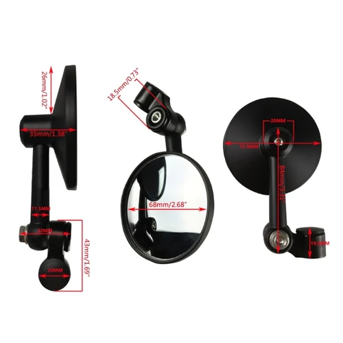 Imagen 2 del producto Espejos retrovisores para manillar de motocicleta, espejo redondo Universal para manillar