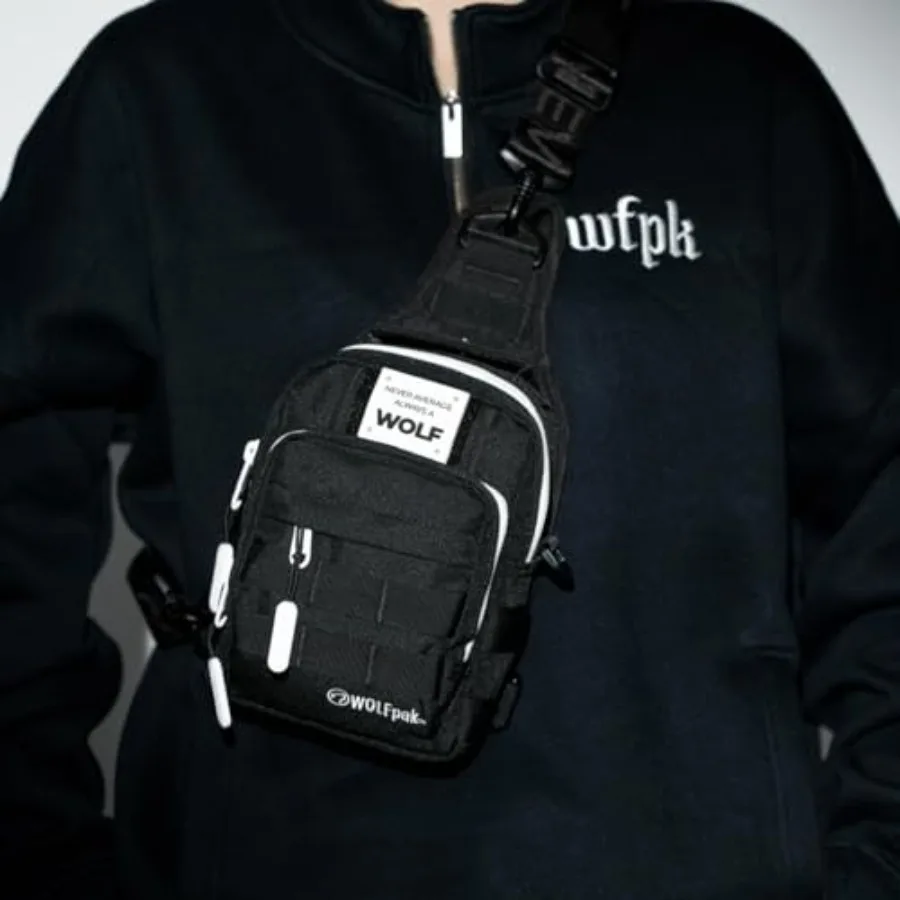 Mini bolso táctico 4L Alpha negro blanco acento