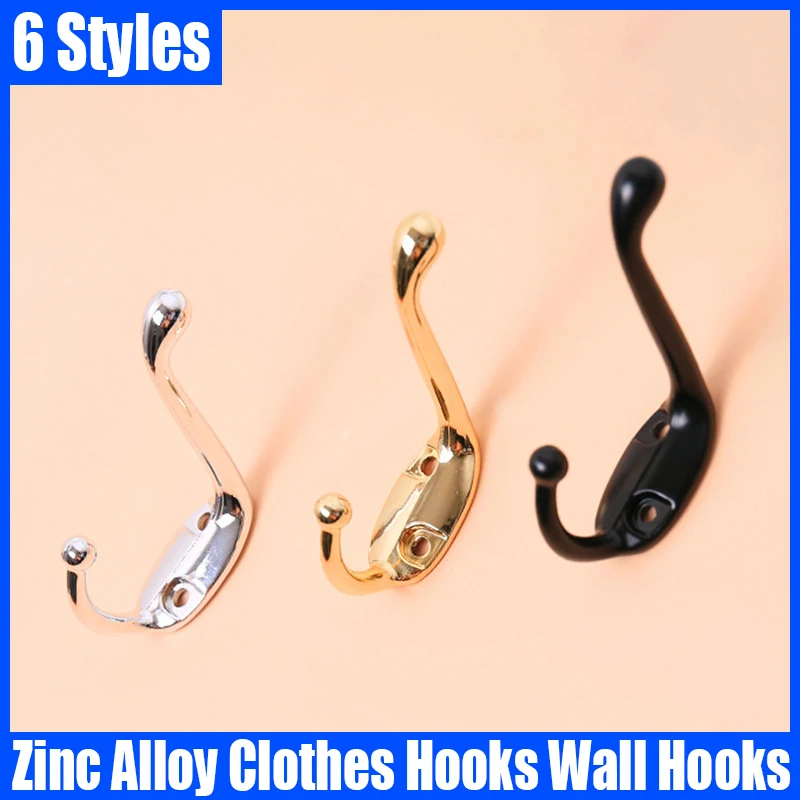 1PCS Zinc Alloy Clothes Hooks Kitchen Wall Hooks Bathroom Towel Hooks Robe Hooks Multifunctional Household Hook