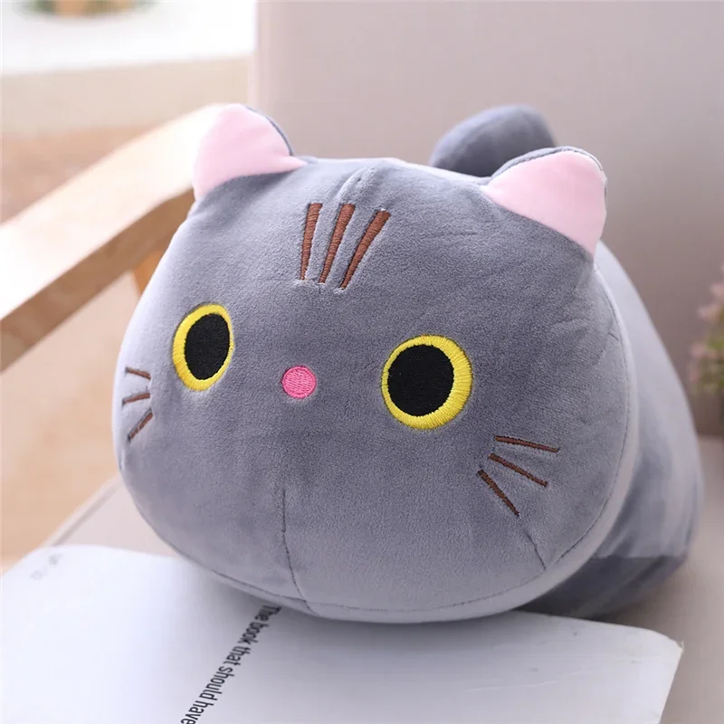 Bonito Gato Macio Travesseiro De Pelúcia, Almofada Do Sofá, Brinquedo De Pelúcia Kawaii, Boneca Animal De Desenhos Animados Recheados, Presente Adorável, 20cm, 1Pc