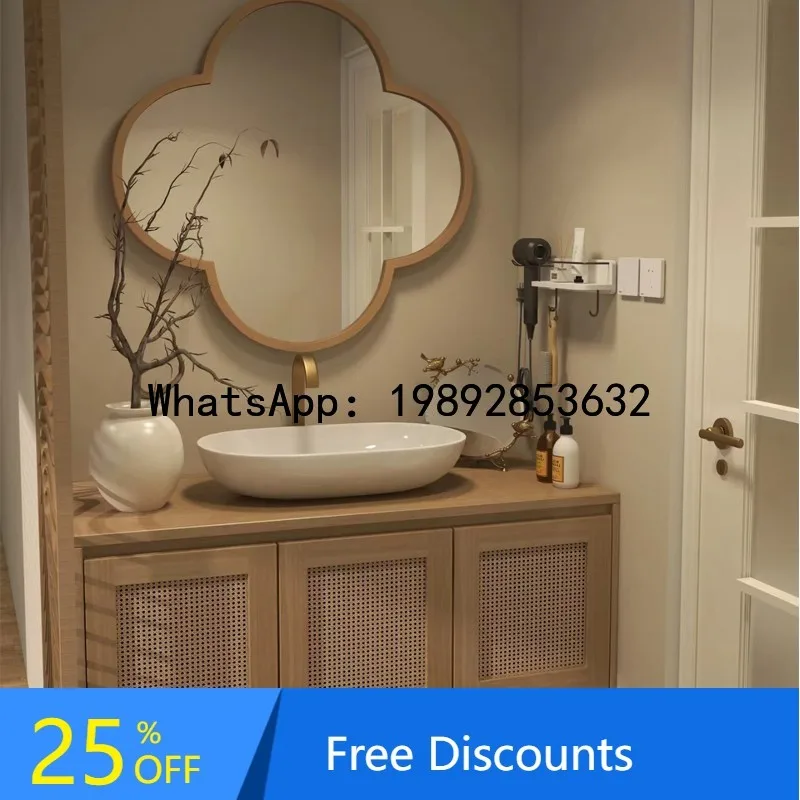 

YFY Japanese Wabi-Sabi Style Solid Ceramic Basin Oak Bathroom Cabinet Combination Countertop Basin Washstand Wash Basin