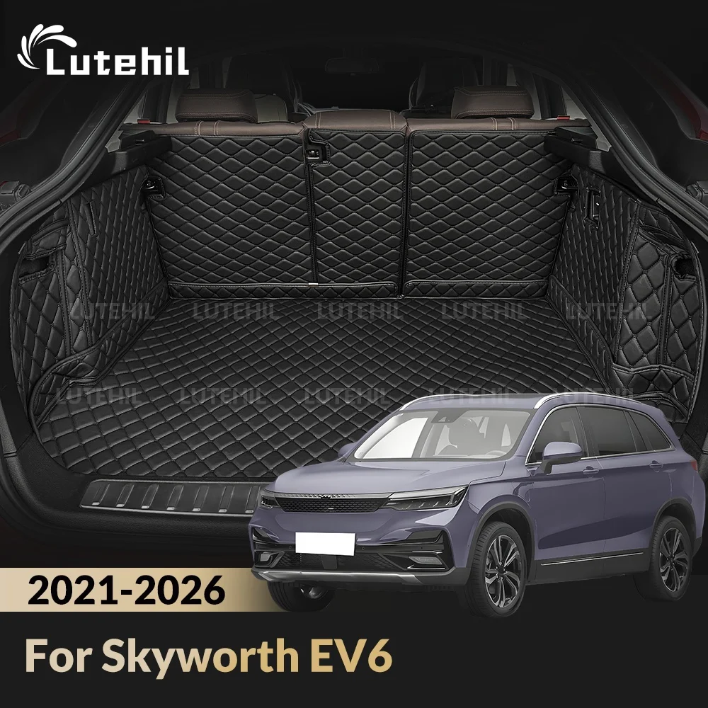 Kofferraummatte für Skyworth EV6 2021-2026 25 24, Kofferraumteppich mit Rückenlehnen-Schutz, wasserdichte Laderaum-Matten Zubehör