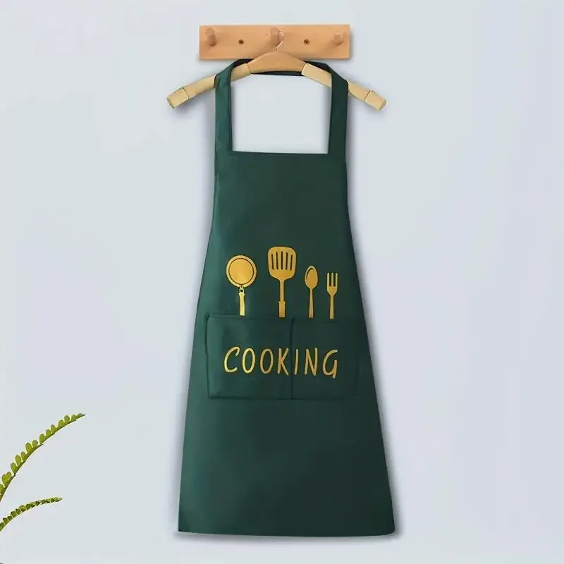 

Cooking Apron,Waterproof Oil-Proof,Durable with Pockets Utensils Adjustable Custom Fit Ideal Coffee Bar Restaurants Home Kitchen