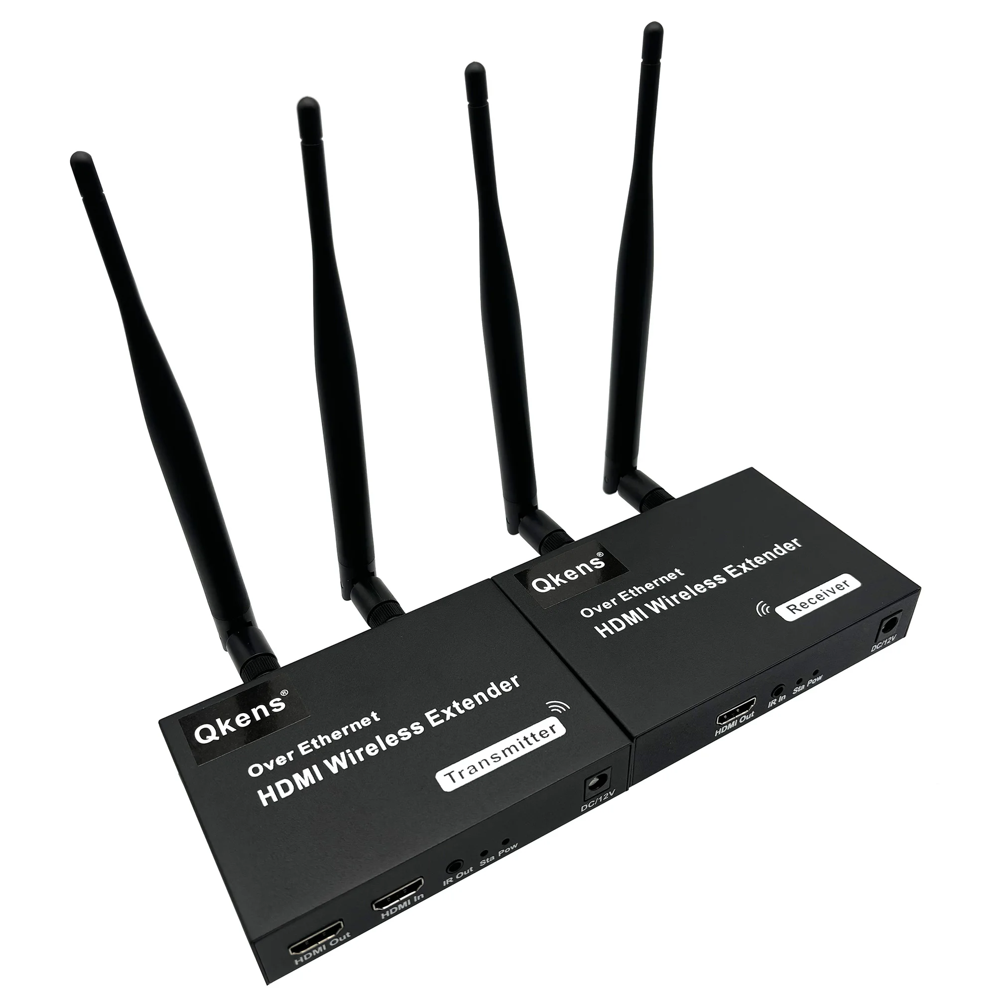 200M Wireless Extender Kit 5.8Ghz Audio Video Transmitter and Receiver 1 To 4 HDMI Extender for Camera Laptop PC To TV Projector