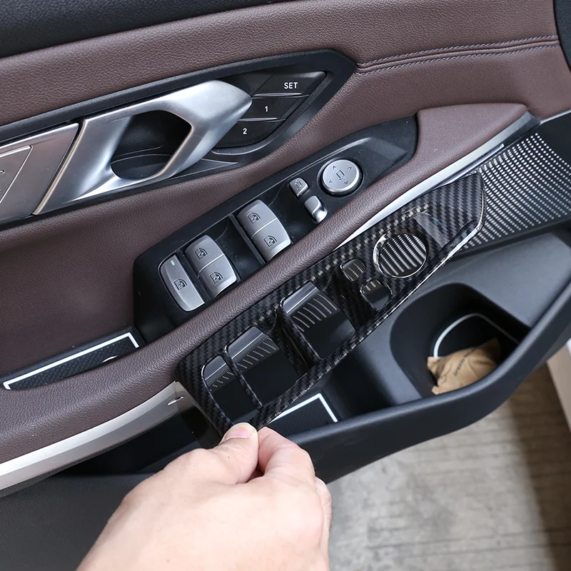 

For 20-22 BMW 3 Series glass lift switch frame decorative car interior trim accessories ABS material (LHD) glass lift frame