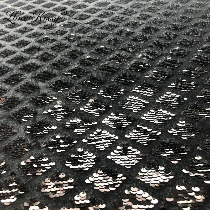 DIY 5MM tela de lentejuelas de terciopelo bordado tela con purpurina de diamante por yarda para vestidos de fiesta de ancho: 125CM