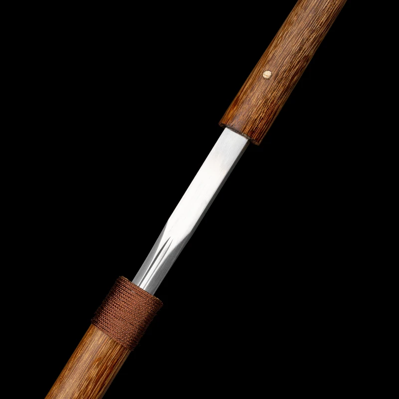 Chinese Wenwan Sword Manganese Steel Blade Tang Jian with Real Rosewood Sheath Martial Art Training Shirasaya Katana Collectible
