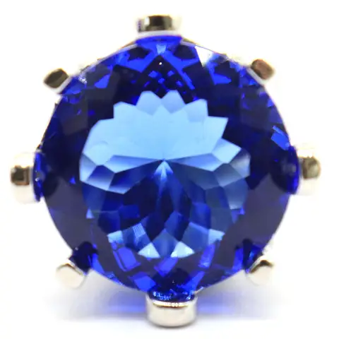 Buy 5 Get 1 Free SheCrown Big Gemstone Violet Tanzanite London Blue Topaz Mens Gift Silver Rings Many Sizes