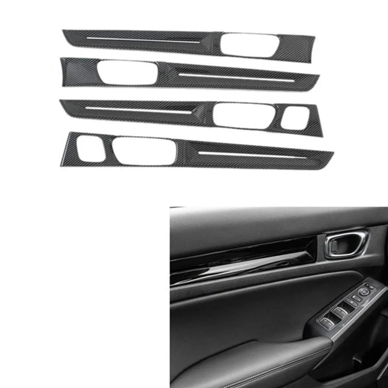 Car Carbon Fiber Inner Door Panels Strip Decoration Cover Trim for Honda Civic 11Th Generation 2021-2022