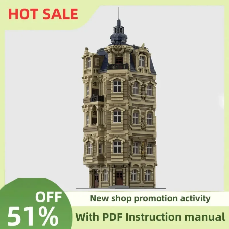 

New City Hot Selling Street View Moc Modular Floor Extensions Beaux-Arts Model Custom Puzzle Diy Creative Ideas Kids Toys Gift