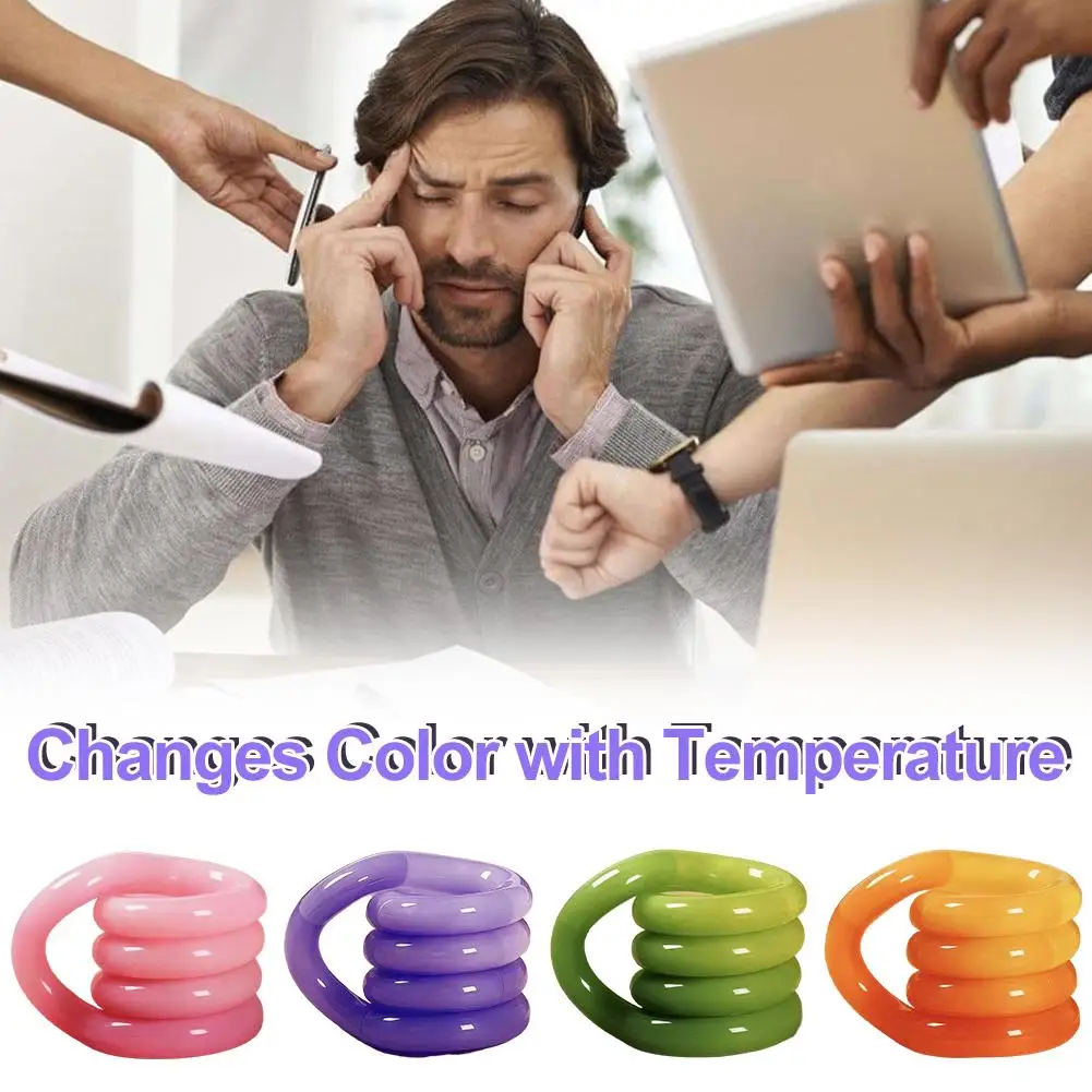 

Twisty Fidget Toys Сенсорные игрушки Twist And Spin меняют цвет с температурой для детей и взрослых Игрушки для снятия стресса E8u2