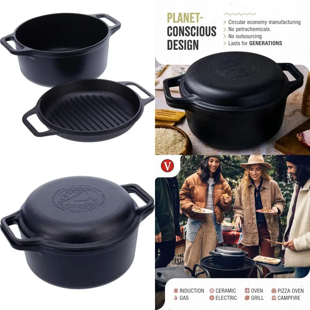 

Victoria 6-Quart Cast Iron Cookware Set: Dutch Oven and Skillet, Colombian Craftmanship, 2-Piece Collection