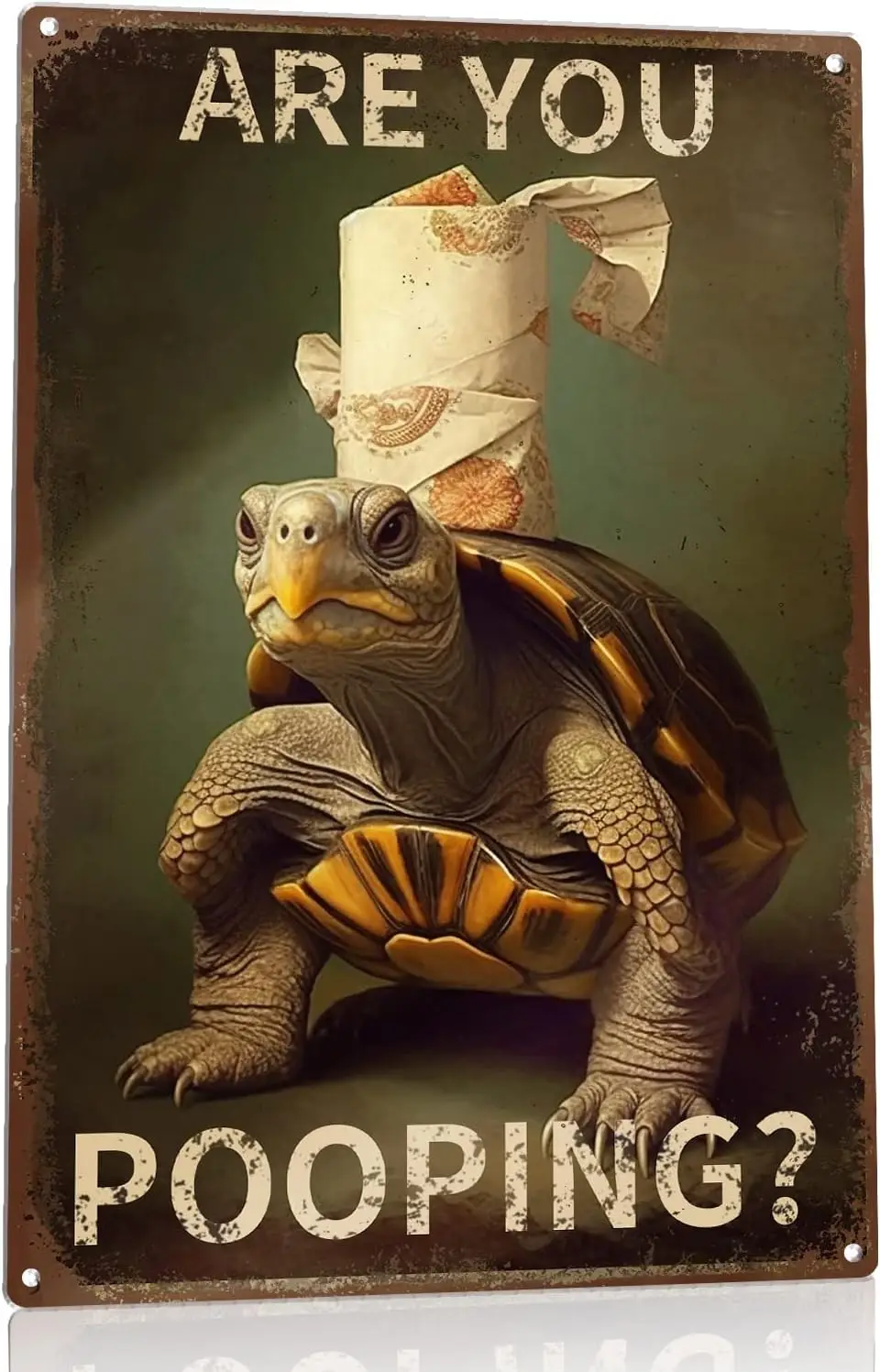 Sea Turtle Toilet Are You Pooping Tin Signs Vintage Bathroom Metal Sign Funny Room Decor Wall Art for Garage Man Cave