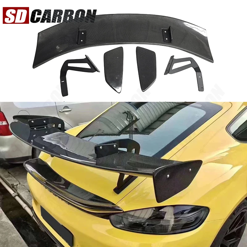 

For Porsche 718 981 Boxster Cayman Carbon Fiber Spoiler Tail fins Rear Trunk Spoiler Guide Wing Rear Wing Car Accessories