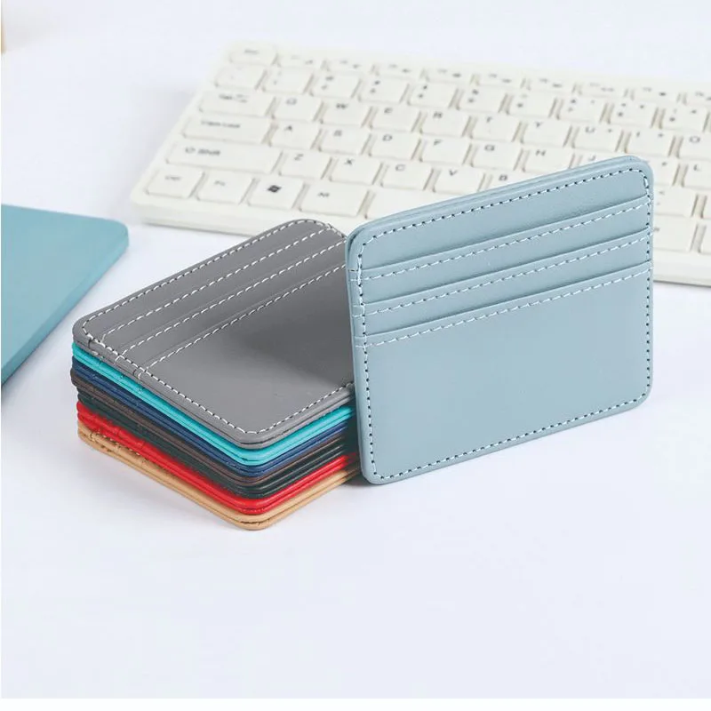 Credit Card Holder Wallet Men Women Thin Fashion Ultra-thin PU Id Card Holder Purse Mini Credit ID Card Bags Case Gift