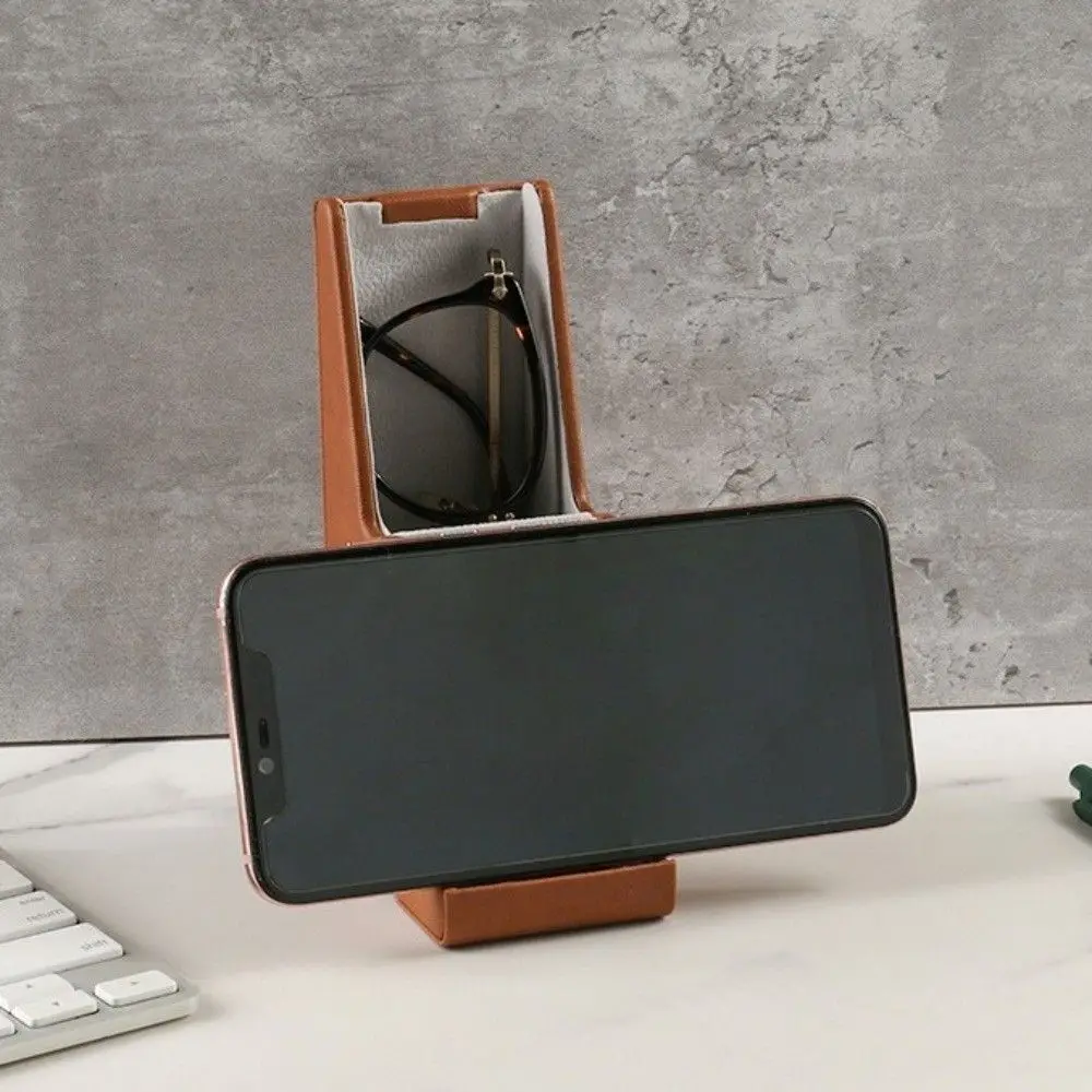 

Foldable Eyewear Storage Box Square Shape PU Leather Glasses Storage Case Portable Magnetic Closure Sun Glasses Holder Travel