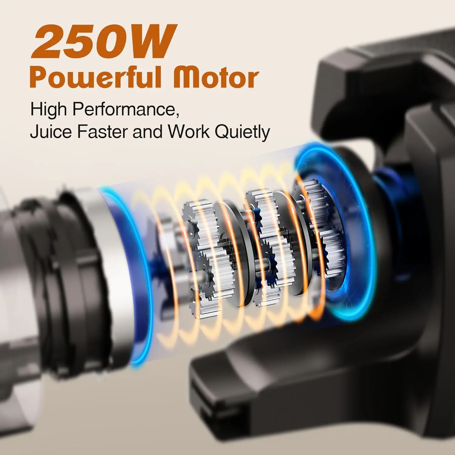 آلات عصارة الضغط، فريتا 5.3 بوصة عصارات المضغ البطيء ذاتية التغذية تناسب الفواكه والخضروات بالكامل، مستخرج العصير سهل التنظيف