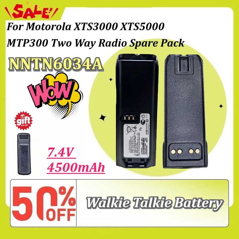 

7.4V 4500mAh NNTN6034A Li-ion Battery Optional IMPRES for Motorola XTS3000 XTS5000 MTP300 Two Way Radio Spare Pack High-Capacity