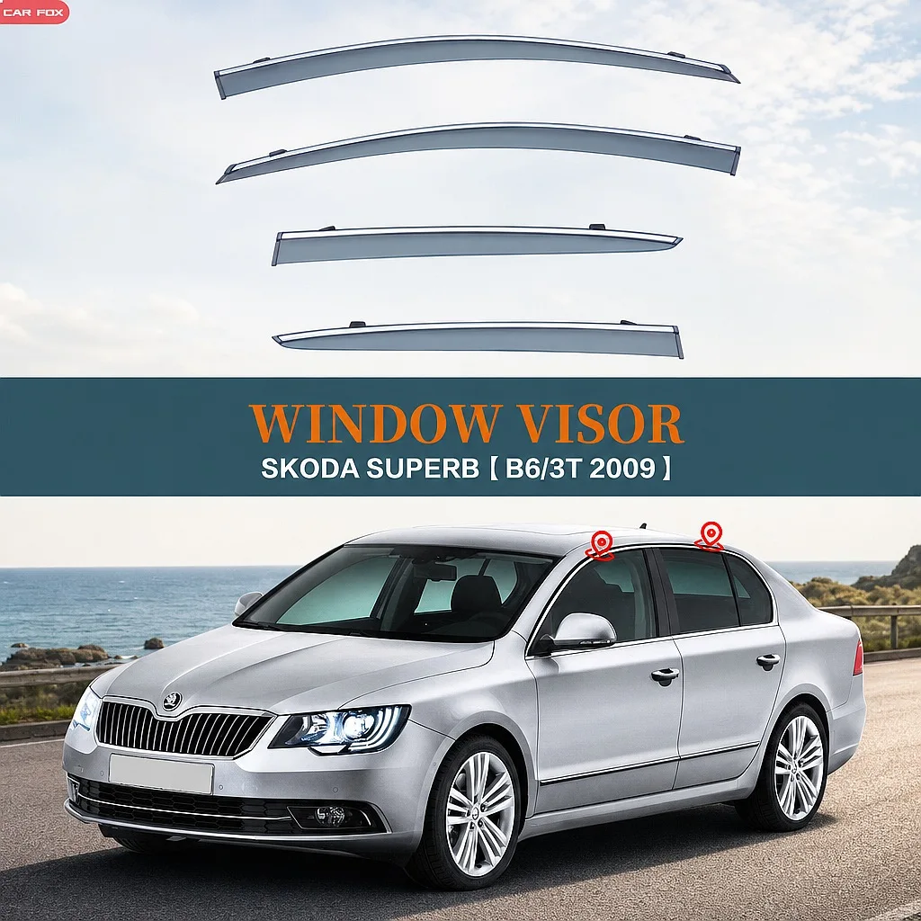 

For SKODA SUPERB 2001-2016+ Car Window Visor Rain Sun Shade Side Shield Auto Accessories Styling
