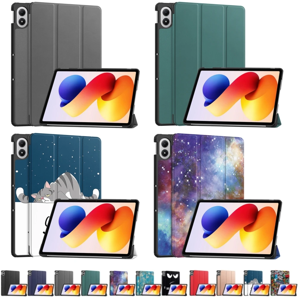

Чехол для Xiaomi Redmi Pad 2 Pro 12.1, чехол 2025 из искусственной кожи, детский тройной складной магнитный чехол-подставка для Redmi Pad2 Pro 12 1, чехол для планшета
