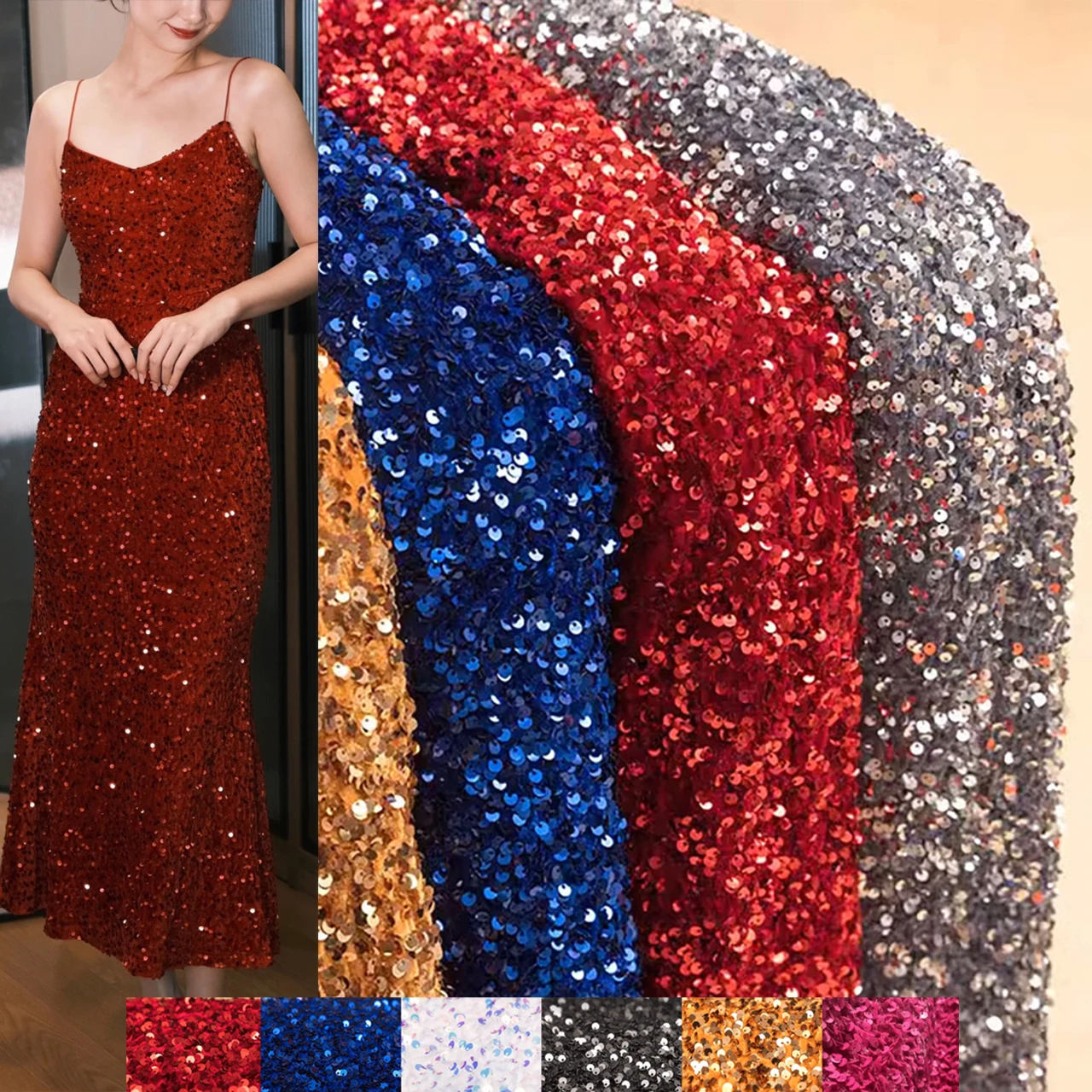 

черные вечерние платья с блестками, светоотражающая бархатная одежда, ткани для свадебных платьев на Рождество и фон для особых случаев