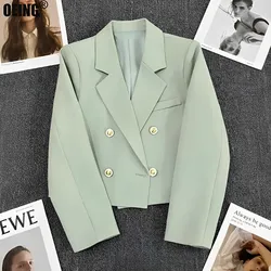 Spring Autumn New Blazers Elegant Women's Jacket Chic Casual Sports Suit Korean Fashion Coats Solid Luxury Office Lady Clothes