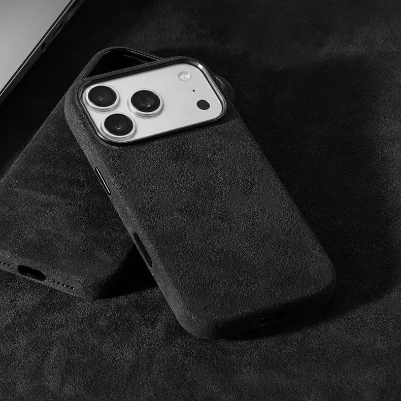 100% italienisches Alcantara-Magnetgehäuse für iPhone 18 17 Pro Max Air Luxus mit Magsafe-Abdeckung Leder-Handyhüllen für iPhone 18Pro – Detail 2