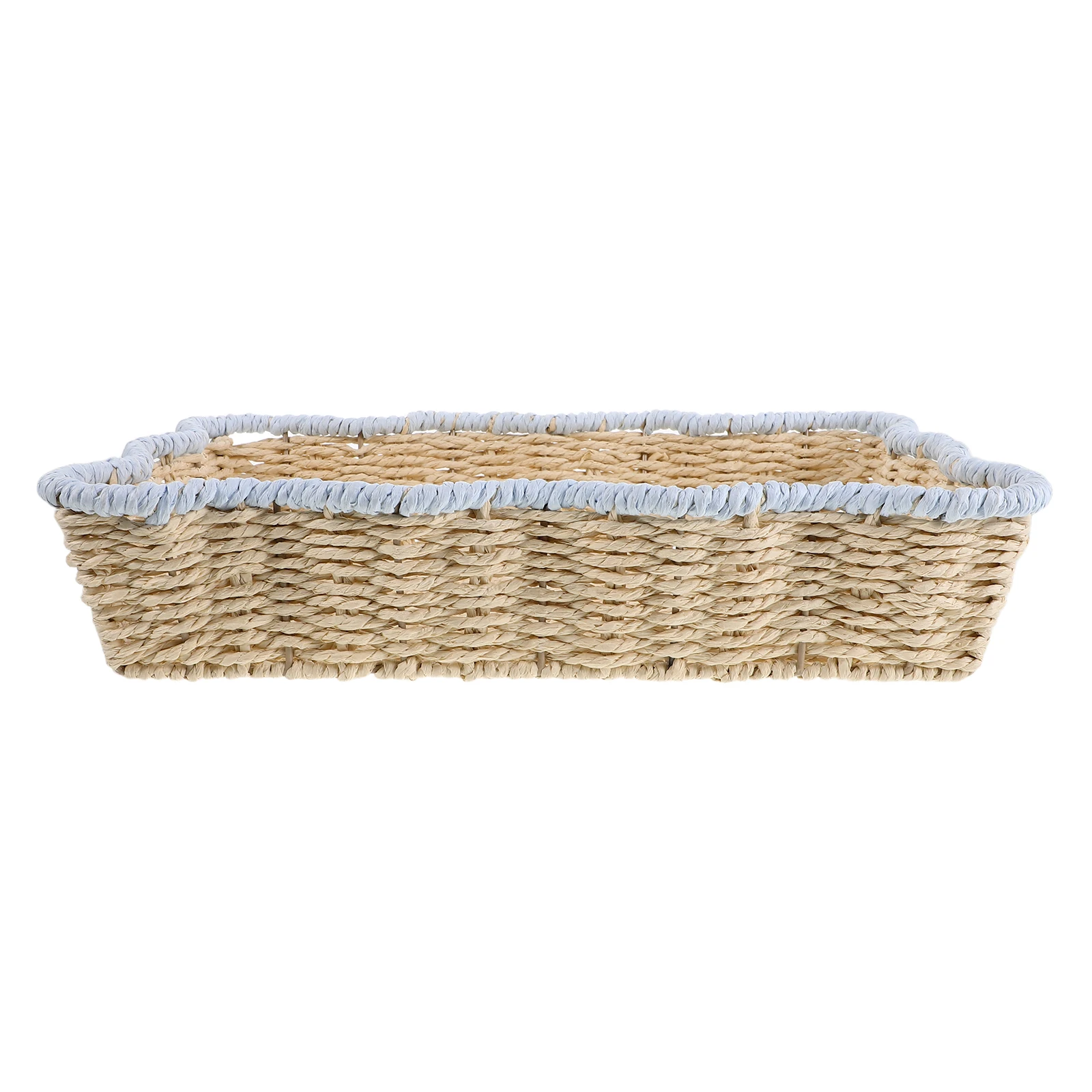 

Handmade Paper Rope Baskets Handwoven Storage Organizer Snacks Small Items Versatile Woven Serving Tray For Living Room Bedroom