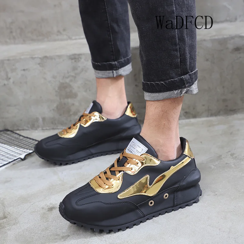 Mens Chunky Sneaker Fashion Casual Mixed Colors Leather/Mesh Breathable Increased Internal Cover Bottom Platform Running Shoes