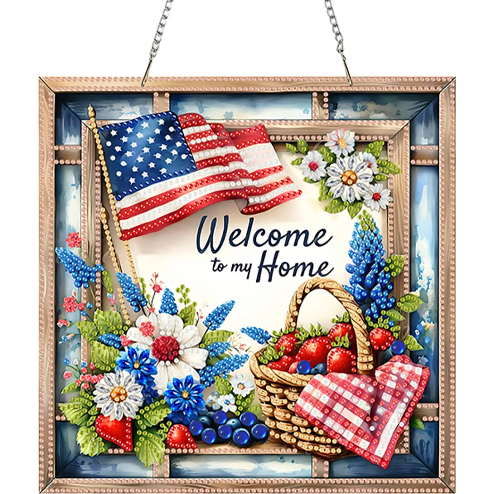 

Diamond Painting Set Acrylic 2D/Flat DIY Rhinestone Diamond Art Window Pendants Diamond Art Pendant DIY Home Decor Hanging Charm