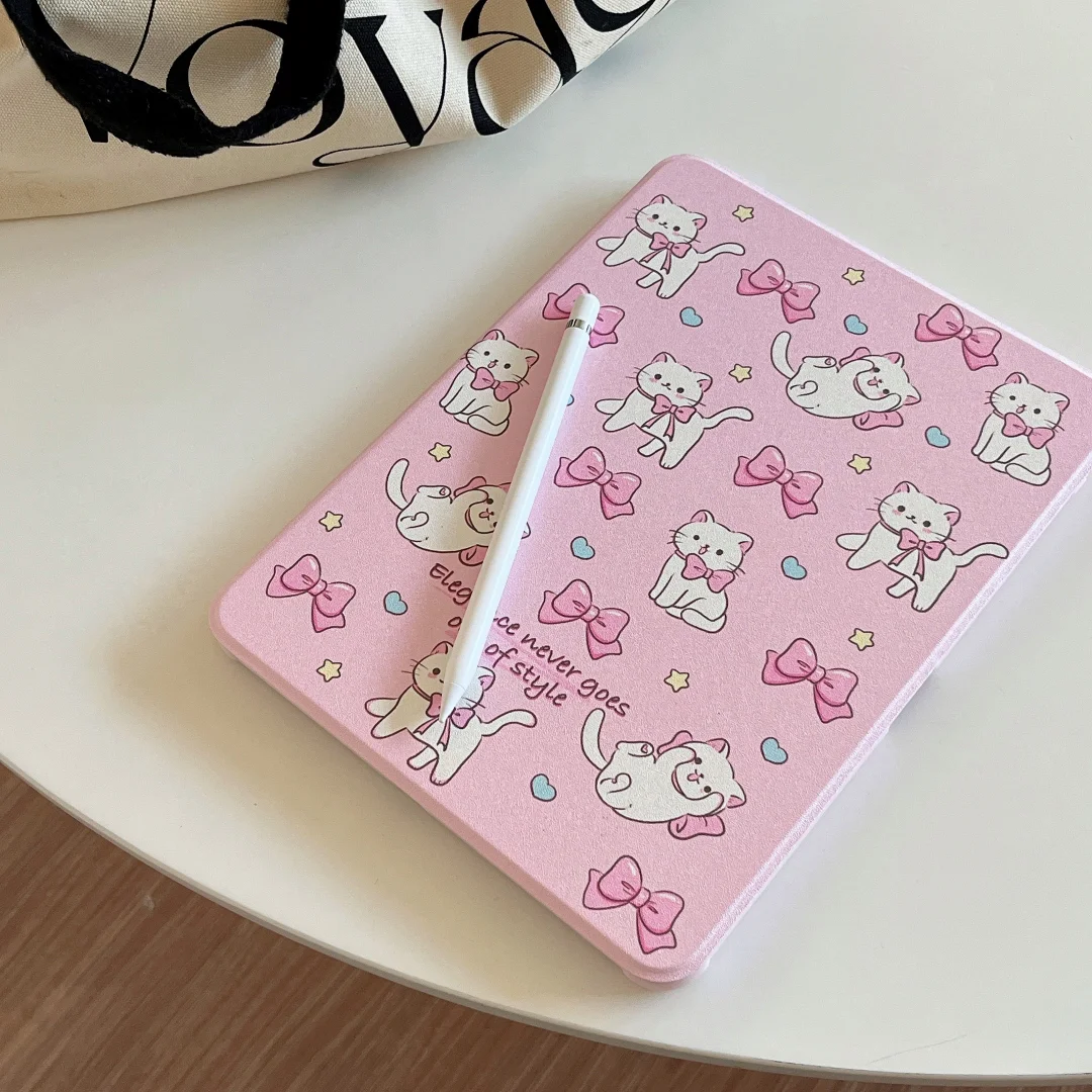 360° rotation Cute cat Case for iPad Air5 4 10.9 Case Pro11 12.9 Mini6 2019 10.2 9th 10th 2022 Generation with Pencil Slot Cover