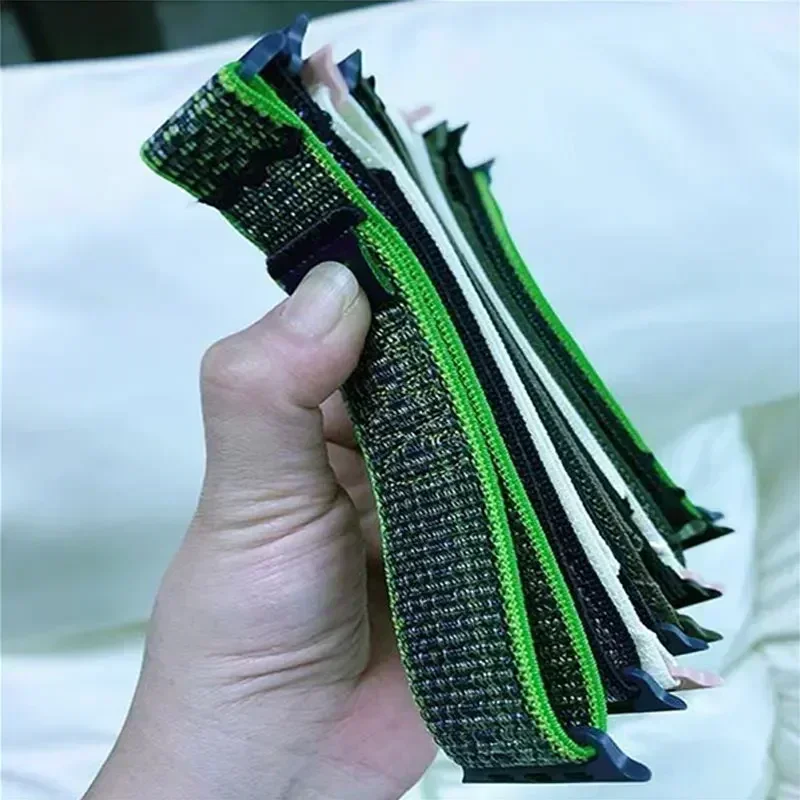 Tali Olahraga Lingkaran Nilon Desain Baru untuk Tali Jam Tangan Apple 49Mm Gelang IWatch S10 9 8 7 6 5 4 Se2 Ultra 2 46Mm 45Mm 44Mm 41Mm 42Mm