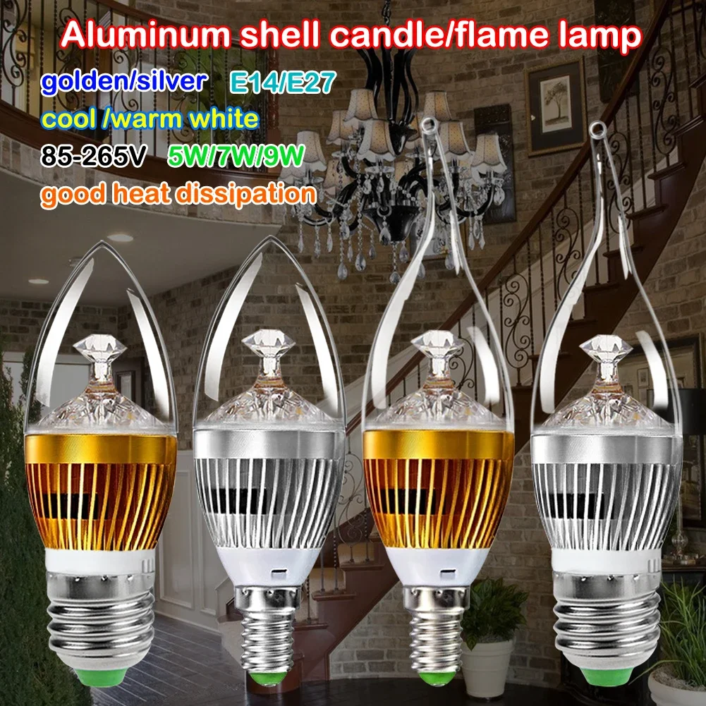 E14 5-9W LED Candle Light Bulb High Brightness Metal Body SMD5050