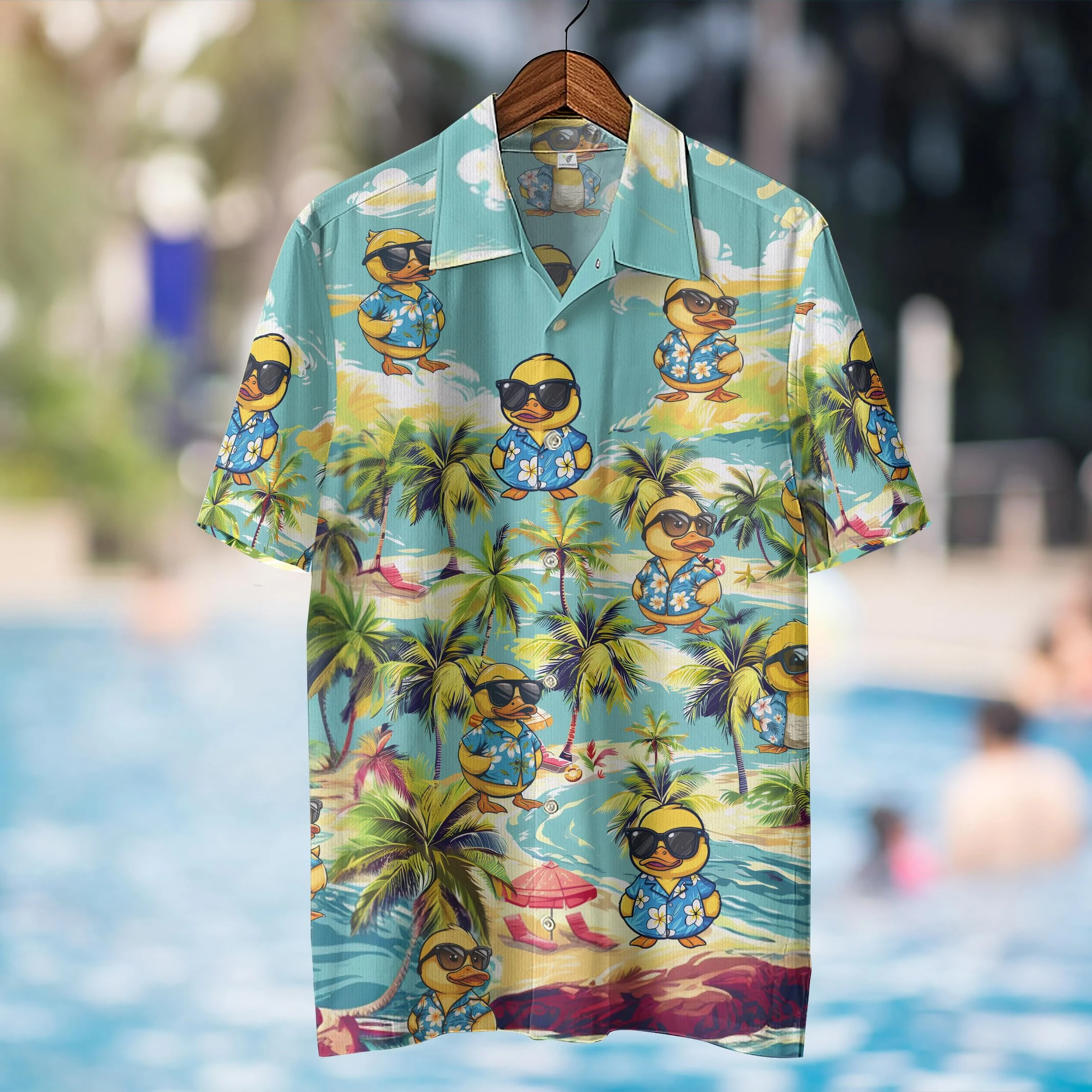 

Kawaii Little Yellow Duck Meme Men's Hawaiian Shirt Funny Rubber Duck Hawaiian Shirt For Unisex Button Down Shirt Short Sleeve