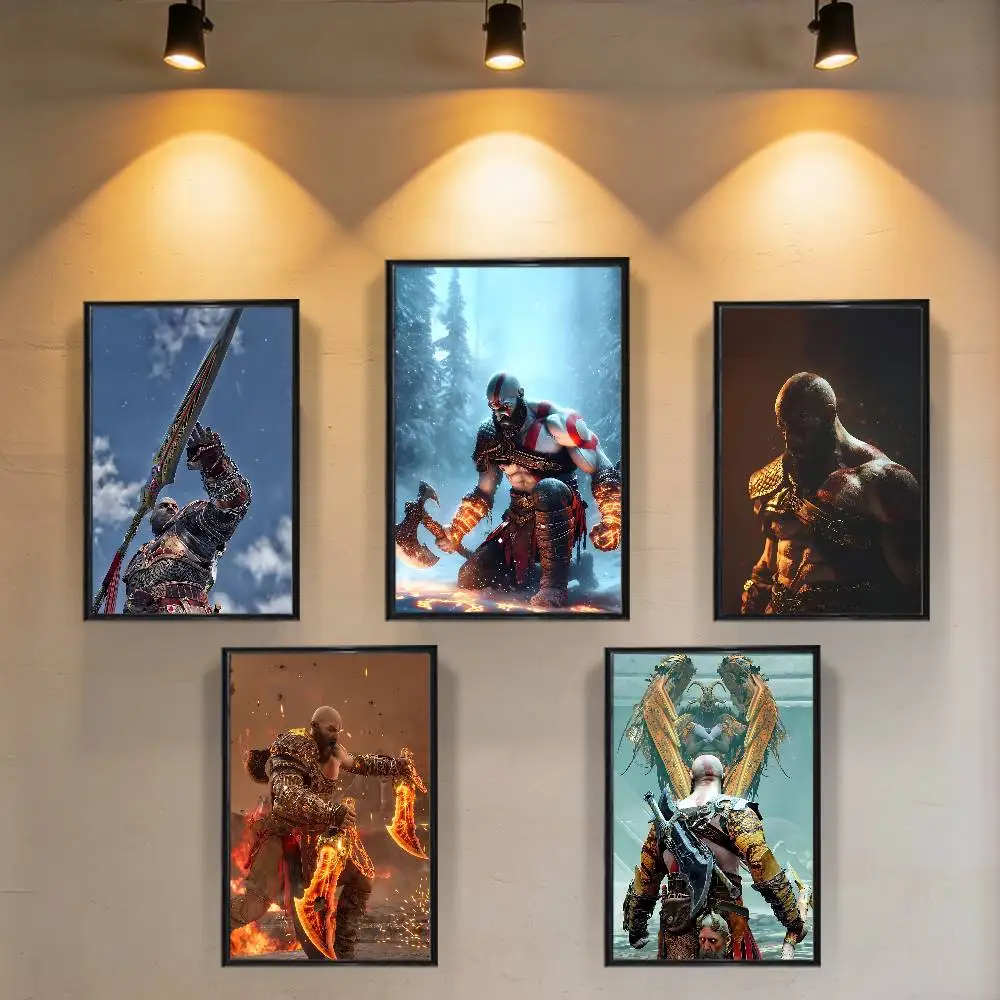 Leviathan Kratos God of War High Quality Dorm Living Room Aesthetic Wall Decoration Painting Poster Stickers Gift