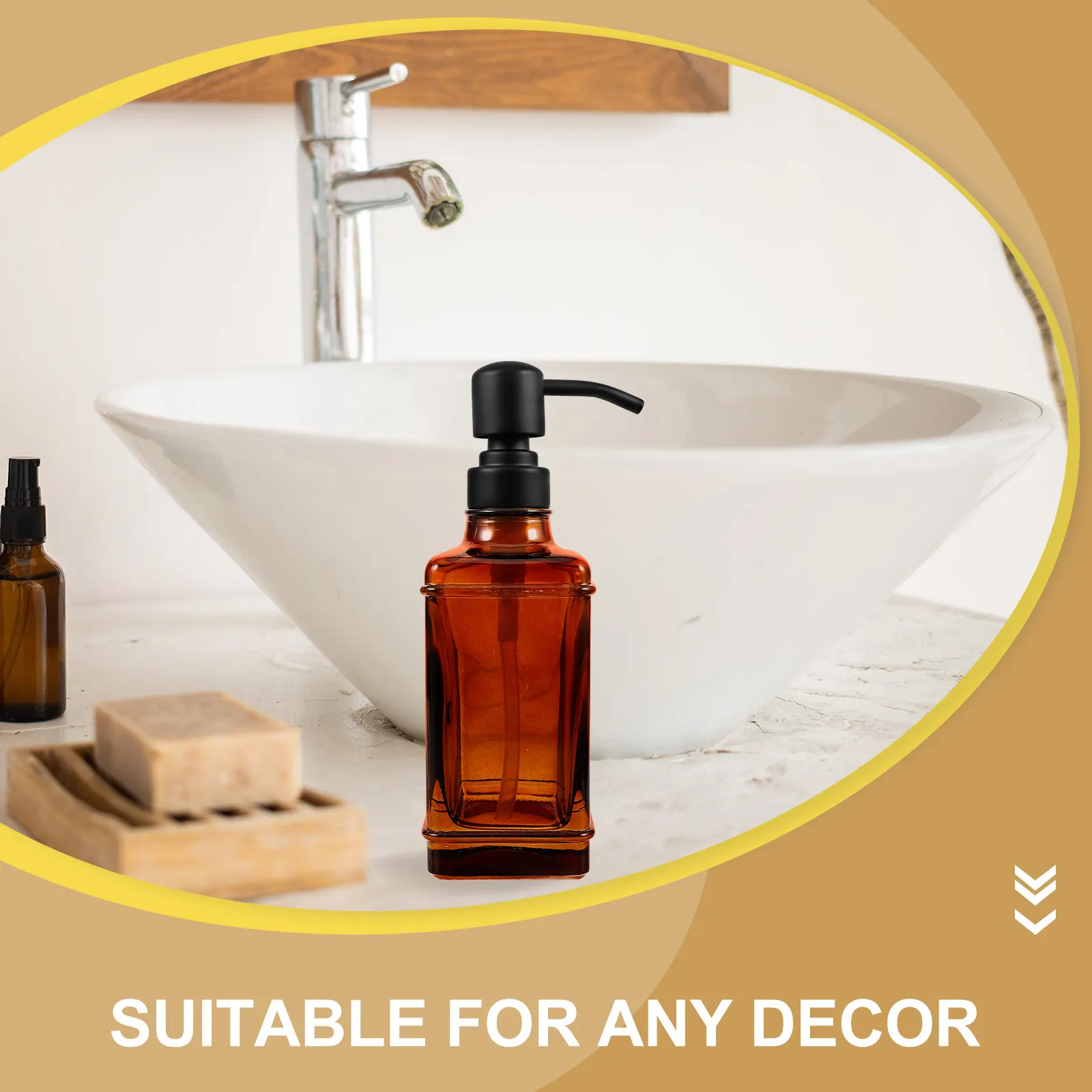 

Refillable Glass Soap Dispenser Bottle Manual Pump for Liquid Lotion Shampoo Conditioner Essential Oils Home Travel Convenient